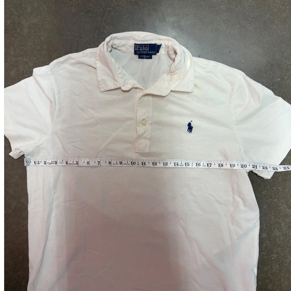 Polo Ralph Lauren Mens White Featherweight Mesh Short Sleeve Polo Shirt Large